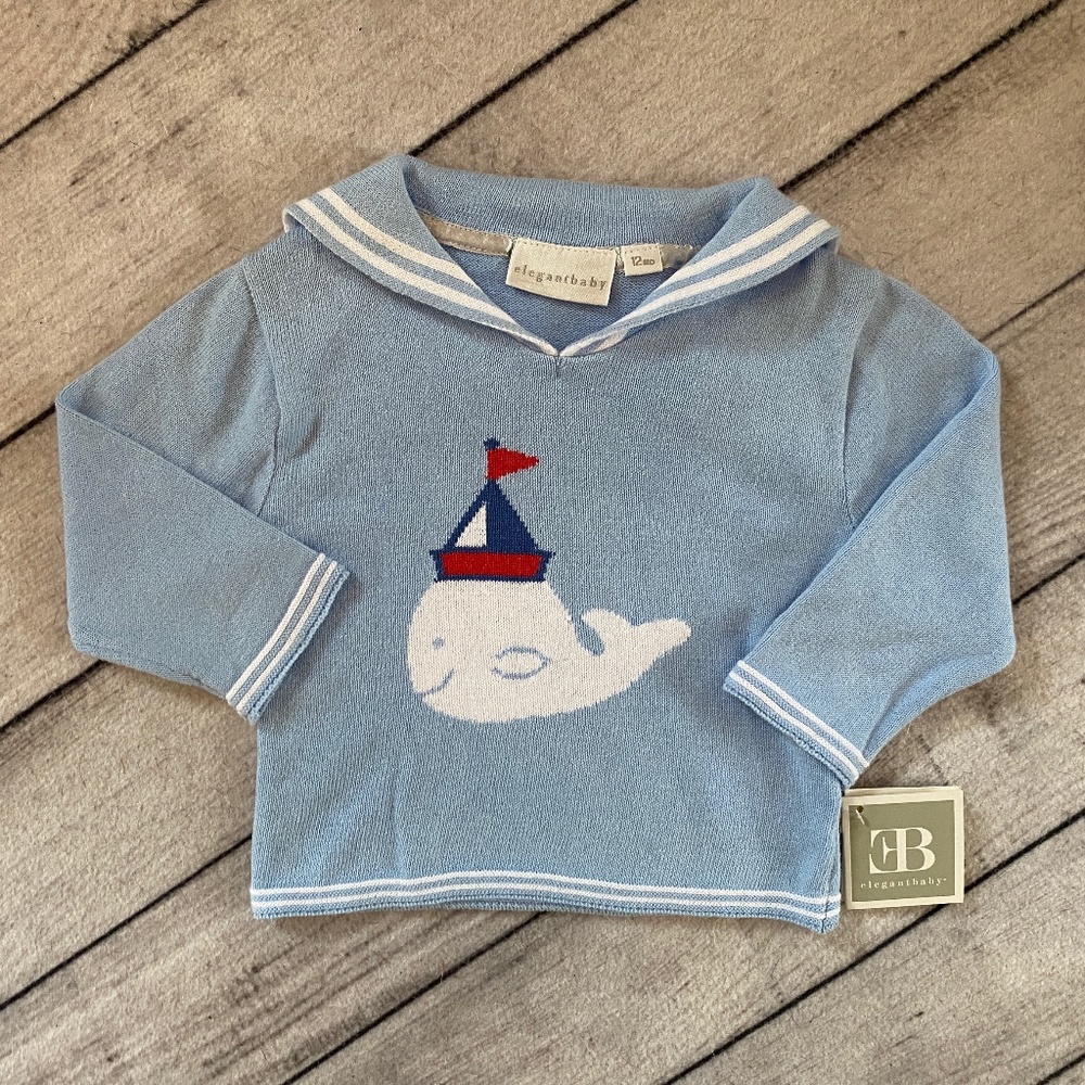 Elegant Baby Boy's Sweater, Size 12 Months, Sailor